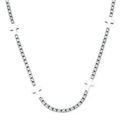 Natural 3.08 CTW Diamond Necklace 18K White Gold - REF-246F6M