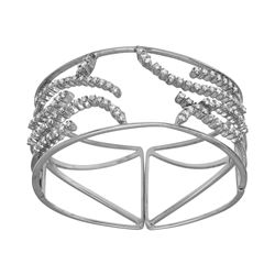 Natural 1.52 CTW Diamond Bangle 18K White Gold - REF-410T4X