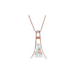 Genuine 1.50 ctw Aquamarine Necklace 14KT Rose Gold - REF-39F6Z