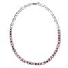 Image 1 : Natural 9.43 CTW Ruby & Diamond Necklace 14K White Gold - REF-461N7Y