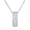 Image 1 : Natural 0.25 CTW Princess Diamond Necklace 14K White Gold - REF-35K3R