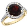 Image 1 : 2.44 CTW Garnet & Diamond Ring 10K Yellow Gold - REF-58Y2V