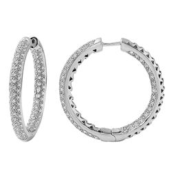 Natural 2 CTW Diamond Earrings 14K White Gold - REF-252T9X