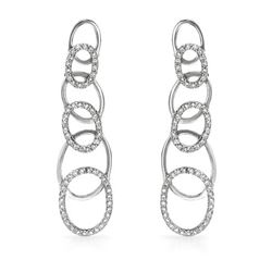 Natural 0.71 CTW Diamond Earrings 14K White Gold - REF-90N2Y