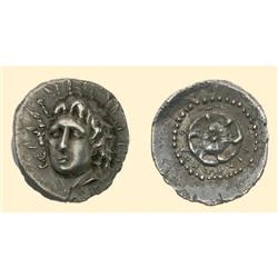 GREEK COINS - Rhodes - AR Drachm Helios Facing