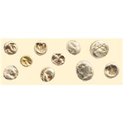 LOTS OF GREEK COINS - 9 EARLY EL FRACTIONS