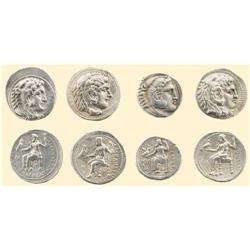 LOTS OF GREEK COINS - 4 ALEXANDER AR TETRADRACHMS