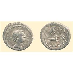 ROMAN COINS - REPUBLIC - AR DENARIUS L REGULUS GAMES