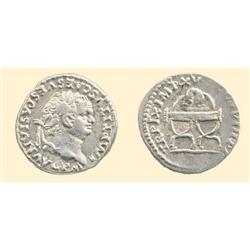 ROMAN COINS - Titus - AR Denarius CURULE CHAIR