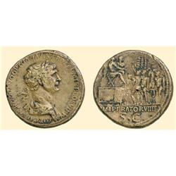 ROMAN COINS - Trajan - AE Sestertius Emperor w/soldiers