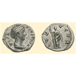 ROMAN COINS - Faustina Senior - AR Denarius JUNO