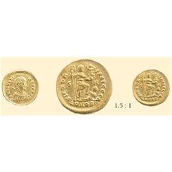 ROMAN COINS - Honorius - GOLD SOLIDUS SIRMIUM