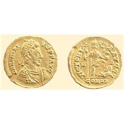 ROMAN COINS - Honorius - GOLD SOLIDUS MILAN