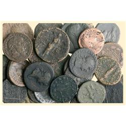 LOTS OF ROMAN COINS - 32 VARIOUS BRONZES