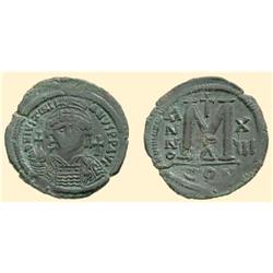 BYZANTINE COINS - Justinian I - AE FOLLIS