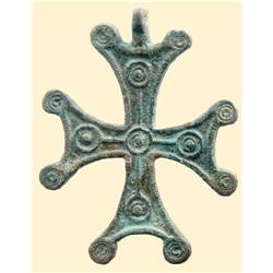 Byzantine bronze pendant cross