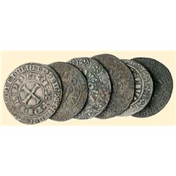 FRANCE COINS Lot of 6 pieces. Various Gros tournois in the na