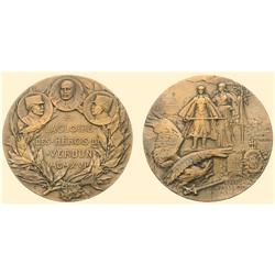 FRANCE Bronze Medal 1916 (68 mm, 132.2 g) by Charles Pi