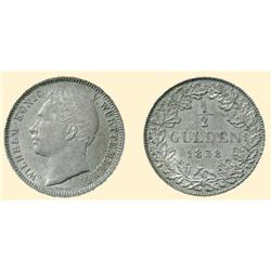 GERMANY COINS William I, 1816-1864. 1/2 Gulden 1838 (5.31 g),
