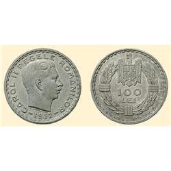 ROMANIA COINS 100 LEI 1932, silver (14.01 g), Paris. CAROL II