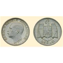 ROMANIA COINS 250 LEI 1935, silver (13.50 g), Bucharest. CARO