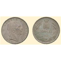 ROMANIA COINS 250 LEI 1939, silver (12.10 g), Bucharest. CARO