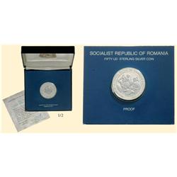 ROMANIA COINS 50 LEI 1983, silver (13.88 g), Franklin Mint-US
