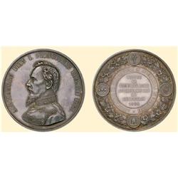 ROMANIA Silver medal (60 mm) 1864 Cuza Horticulture Agriculture