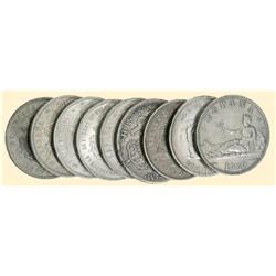 SPAIN Lot of 9 COINS 5 Pesetas 1800, 1870, 1871, 1875
