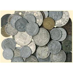 SPAIN Lot of 62 COINS, including mixed coins in silver