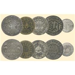 SWITZERLAND Lot of 5 coins including: 21 sols 1714 (Dem