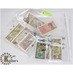 LOT OF UNCIRCULATED BILLS FROM LAOS, INDONESIA AND