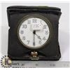 Image 1 : ANTIQUE FOLDING BLACK TRAVEL CLOCK
