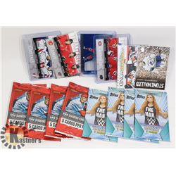 LOT OF ASSORTED HOCKEY AND WRESTLING CARDS,