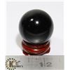 Image 1 : #78-BLACK OBSIDIAN SPHERE BALL + STAND 30mm