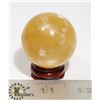 Image 1 : #74-CALCITE SPHERE BALL + STAND 39.1mm