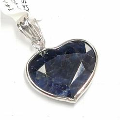 14K WHITE GOLD SAPPHIRE(5.4CT)  PENDANT