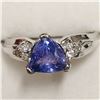 Image 1 : 10K WHITE GOLD TANZANITE(1.5CT) DIAMOND(0.08CT)