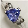 Image 3 : 10K WHITE GOLD TANZANITE(1.5CT) DIAMOND(0.08CT)