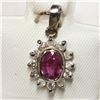 Image 2 : 14K WHITE GOLD PINK SAPPHIRE(0.6CT) DIAMOND(0.18CT