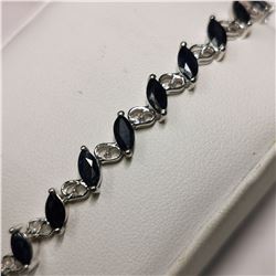 SILVER SAPPHIRE(6.8CT)  BRACELET (~LENGTH 7.5INCHE