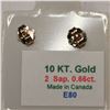 Image 2 : 10K YELLOW GOLD SAPPHIRE(0.66CT)  EARRINGS