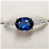 Image 1 : RHODIUM PLATED ST.SILVER TANZANITE(1CT) RING