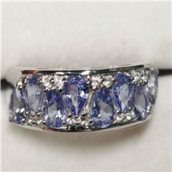 SILVER TANZANITE TOPAZ(1.7CT)  RING (~SIZE 7)