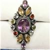 Image 1 : SILVER AMETHYST PERIDOT OTHER GEMS  RING