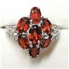 Image 1 : RHODIUM PLATED ST.SILVER GARNET(7CT) RING