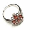 Image 2 : RHODIUM PLATED ST.SILVER GARNET(7CT) RING