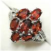 Image 3 : RHODIUM PLATED ST.SILVER GARNET(7CT) RING