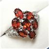 Image 4 : RHODIUM PLATED ST.SILVER GARNET(7CT) RING