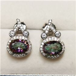 SILVER MYSTIC TOPAZ  EARRINGS